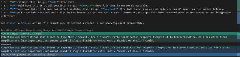 Figure 9 : Détection des différences avec Visual Studio Code