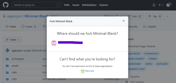 Figure 23: Créer un dépôt de fork (suite et fin)