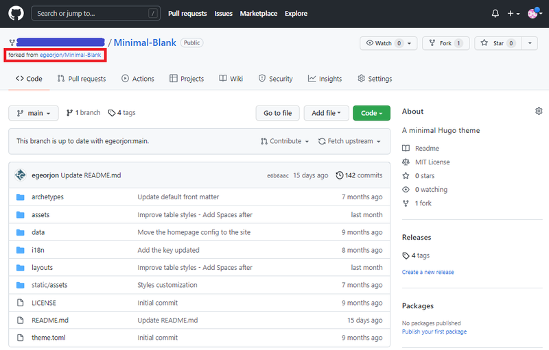 Figure 25: Une fois le fork effectué, vue du dpôt de fork