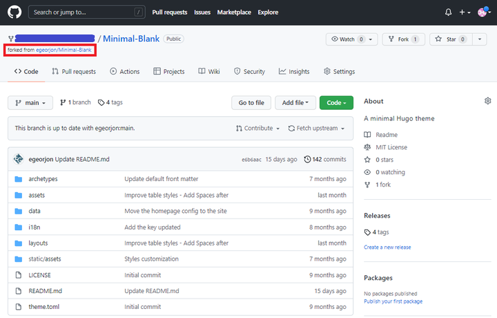 Figure 25: Une fois le fork effectué, vue du dpôt de fork