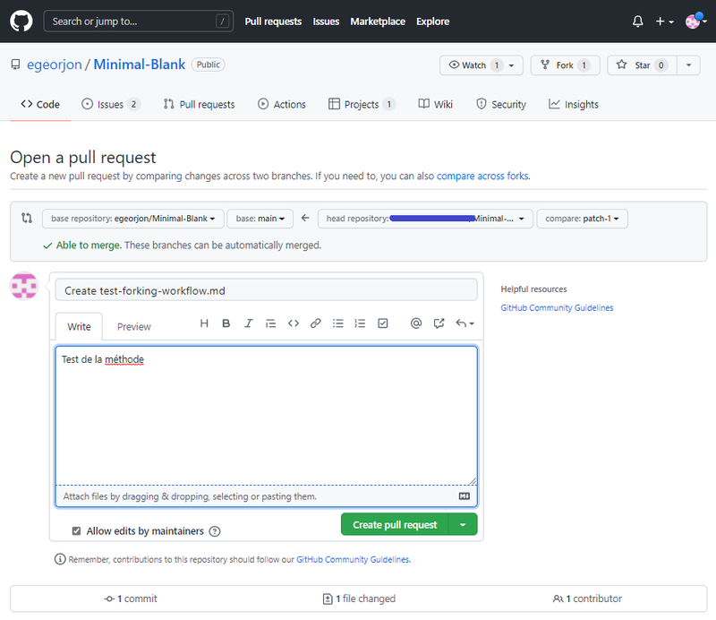 Figure 27: Ouverture du pull request