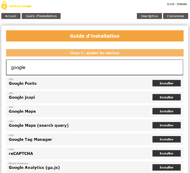 Figure 3: Page d’instruction