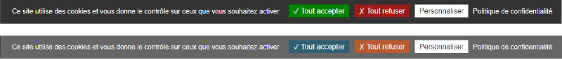 Figure 6 : Style par défaut, et style adapté à la charte graphique du site