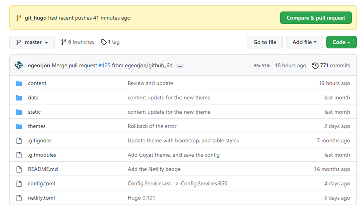 Figure 3 : Github propose un pull request