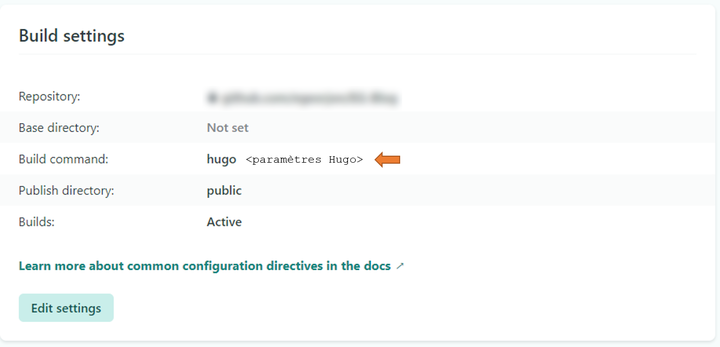 Figure 9 : hugo_netlify_parameters.png