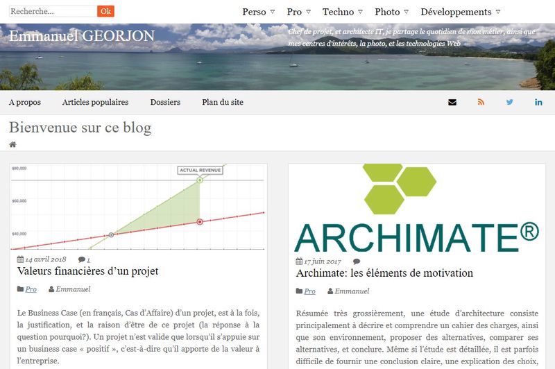 L’ancien thème sous WordPress