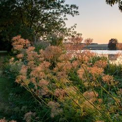 Couché de soleil sur le plan d'eau de Chemillé-sur-Indrois