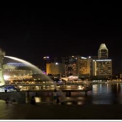 Merlion face à la baie