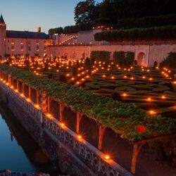 Château de Villandry - Début de l'heure bleue, la lumière est encore un peu blanche