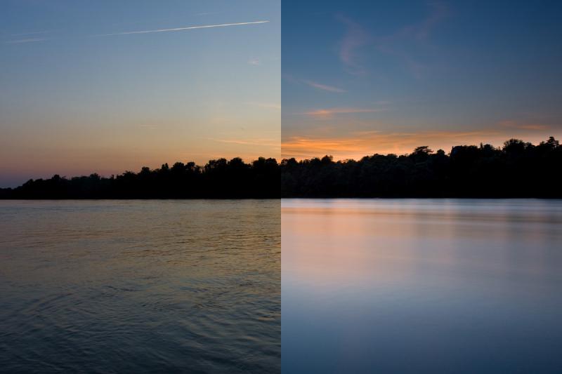Figure 11 : La photo sans filtre (1/30s) et avec filtre (25s) - CC [BY-NC 4.0]