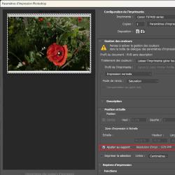 Figure 6 : Fenêtre d'impression Photoshop 1/2