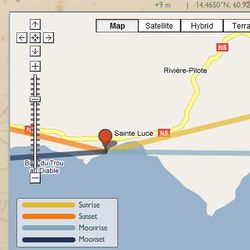 La Lune sur Sainte-Luce – La position