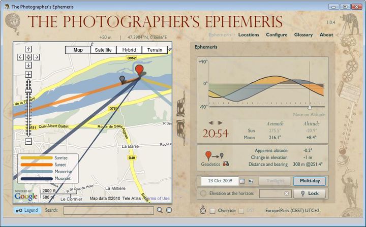 Position du soleil en journée